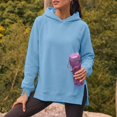thumbnail image 2 of Vivianyo HD Women's Sweatshirt with Hood, Side‑Slit Hem Oversized Hoodies For Women, Fall Long‑Sleeve Pullorver Top for Outdoor Walks and Casual Weekend Plans, Sizes S-2XL, 2 of 7