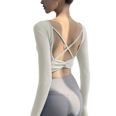 fvwitlyh Bras for Women Sports Bra Expensive Clothes for Women Long Sleeved Yoga Clothes Top With Chest Pad Women S Kink Beautiful Back Women Fitness Tops