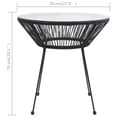 thumbnail image 3 of vidaXL Garden Dining Table Black Ø70x74 cm Rattan and Glass, 3 of 3