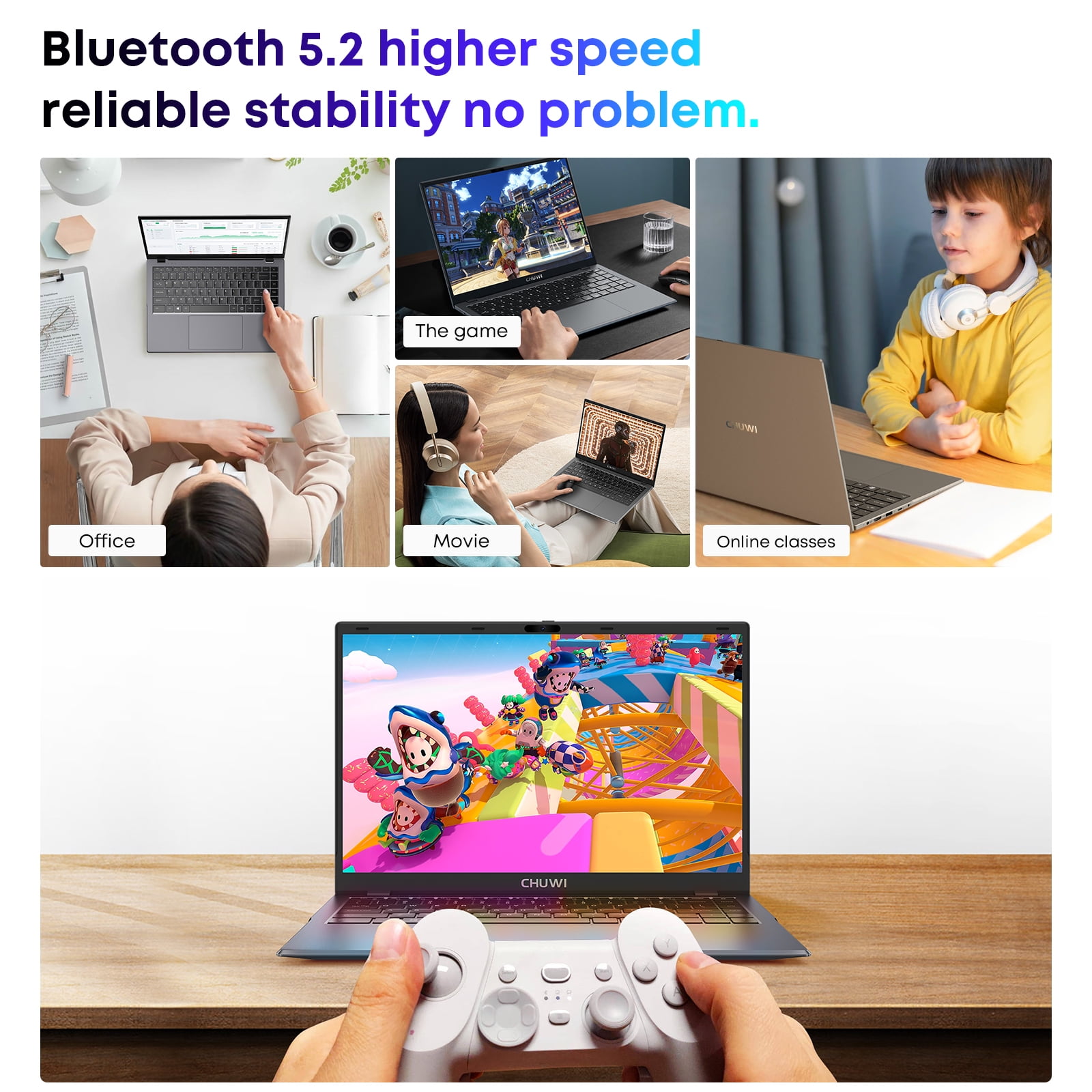 CHUWI GemiBook XPro 14" Laptop,256GB SSD 8GB RAM,Windows 11,12th Gen Intel Alder Lake N100,2025 Upgrade Ultra Thin Notebook Gaming Computer,2160*1440 IPS Display,Wi-Fi,Bluetooth 5.1
