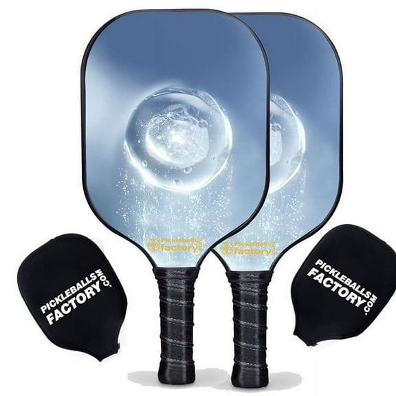 Pickleball Factory PB00012-5-G Pickleball Paddle Set - Crystal Clear Pickleball Paddles, Best Pickleball Set for Beginners, Glassfiber Graphite
