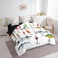 thumbnail image 2 of jejeloiu Colorful Fishing 7-Piece Twin Bedding,Tackle Print Bedding Comforter Set For Boys,Multicolor,Black Reversible, 2 of 7