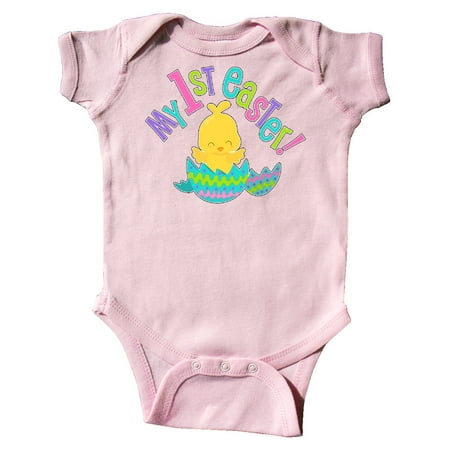 

Inktastic My First Easter- cute chick just hatched Gift Baby Boy or Baby Girl Bodysuit