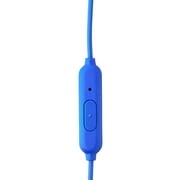 onn Blue Wired Earphones with Microphone and Silicone Ear Tips