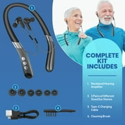 MEDca Rechargeable Hearing Amplifier - Wireless Hands-Free Neckband, Black