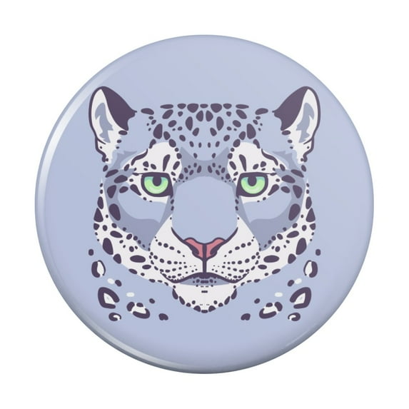 Spotted Snow Leopard Face Kitchen Refrigerator Locker Button Magnet