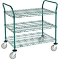 thumbnail image 2 of Nexel Utility Cart, 3 Shelf, Poly-Green, 36"L x 24"W x 39"H, Polyurethane Swivel Casters, 2 of 3