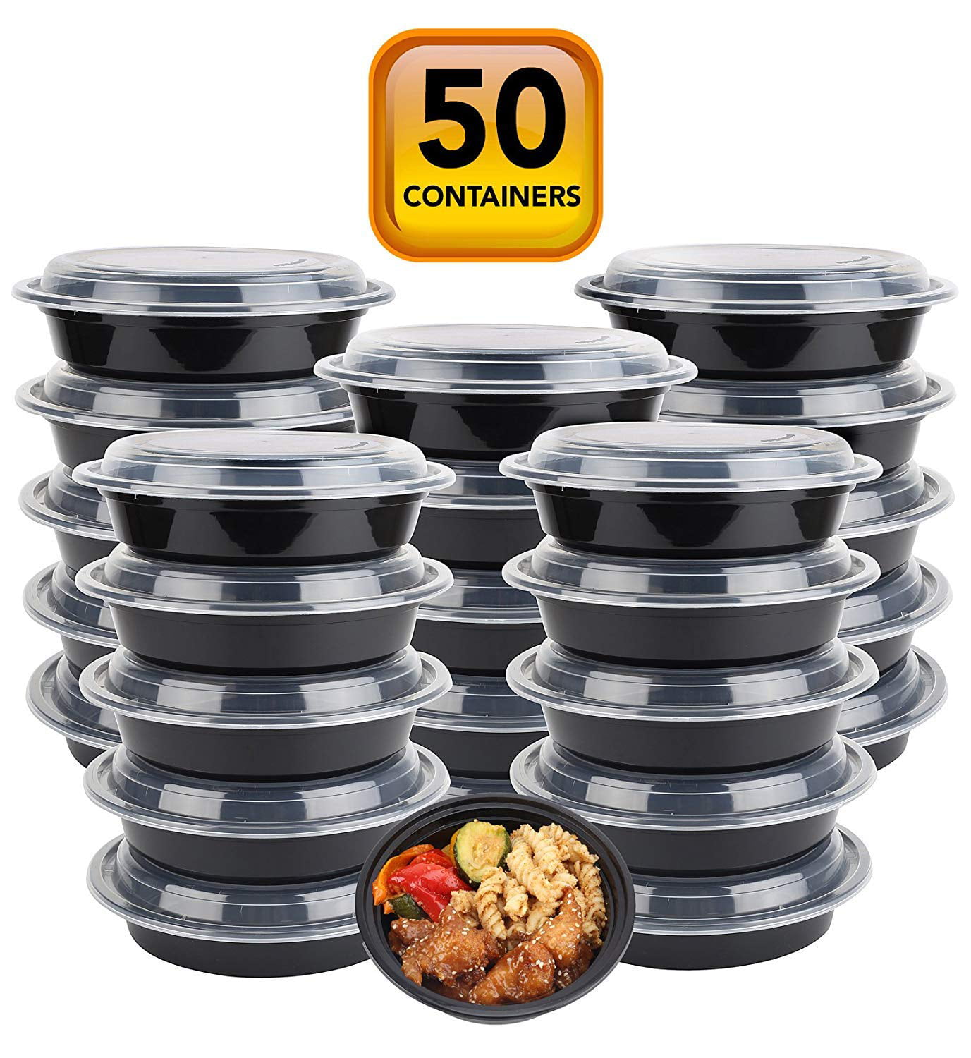 50-Pack meal prep Plastic Microwavable Food Containers for meal prepping  Tight 