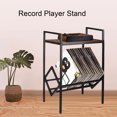 thumbnail image 5 of Anvazise Double Layers Vinyl Record Rack Wood Grain Heavy Duty Metal Leg Living Room Bedroom Office 80 Albums Record Turntable Storage Stand Black, 5 of 8