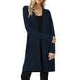thumbnail image 2 of Women's Cardigan Cardigan For Women Casual Women Lightweight Open Front Cardigan Solid Soft Long Sleeve Sweater With Pockets,Blue Women's Cardigan M, 2 of 6