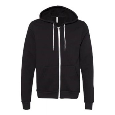 Bella Plus Canvas B80406552 Unisex Sponge Fleece Full-Zip Hoodie, DTG Black - Extra Small