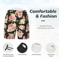 thumbnail image 5 of Haiem Rose Flowers Mens Swim Trunks with Compression Liner 2 in 1 Swimming Shorts Stretch Swimwear Quick Dry,Board Shorts-XX-Large, 5 of 9