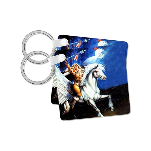 3dRose, Pegasus Warrior, set of 2 Key Chains