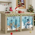 thumbnail image 3 of Christmas Kitchen Curtains, Blue Snowman Xmas Balls Winter Deer Snowflakes Short Window Drapes Set of 2, Window Treatment Tier Curtains for Kitchen Over Sink Dining Room Decor (28x40 Inch), 3 of 6