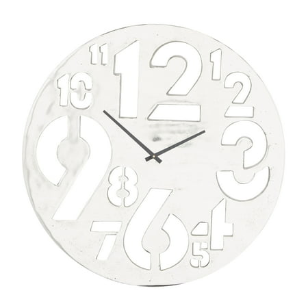 DecMode 2 W  24 H Aluminum Contemporary Wall Clock  Silver  1-Piece