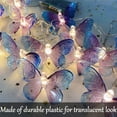 thumbnail image 6 of 3D Butterfly String Lights, 9.9ft 20 LED Battery Powered Purple Butterfly Fairy Lights for Home Bedroom Indoor Outdoor Garden Wedding Party Holiday Decoration, 6 of 7
