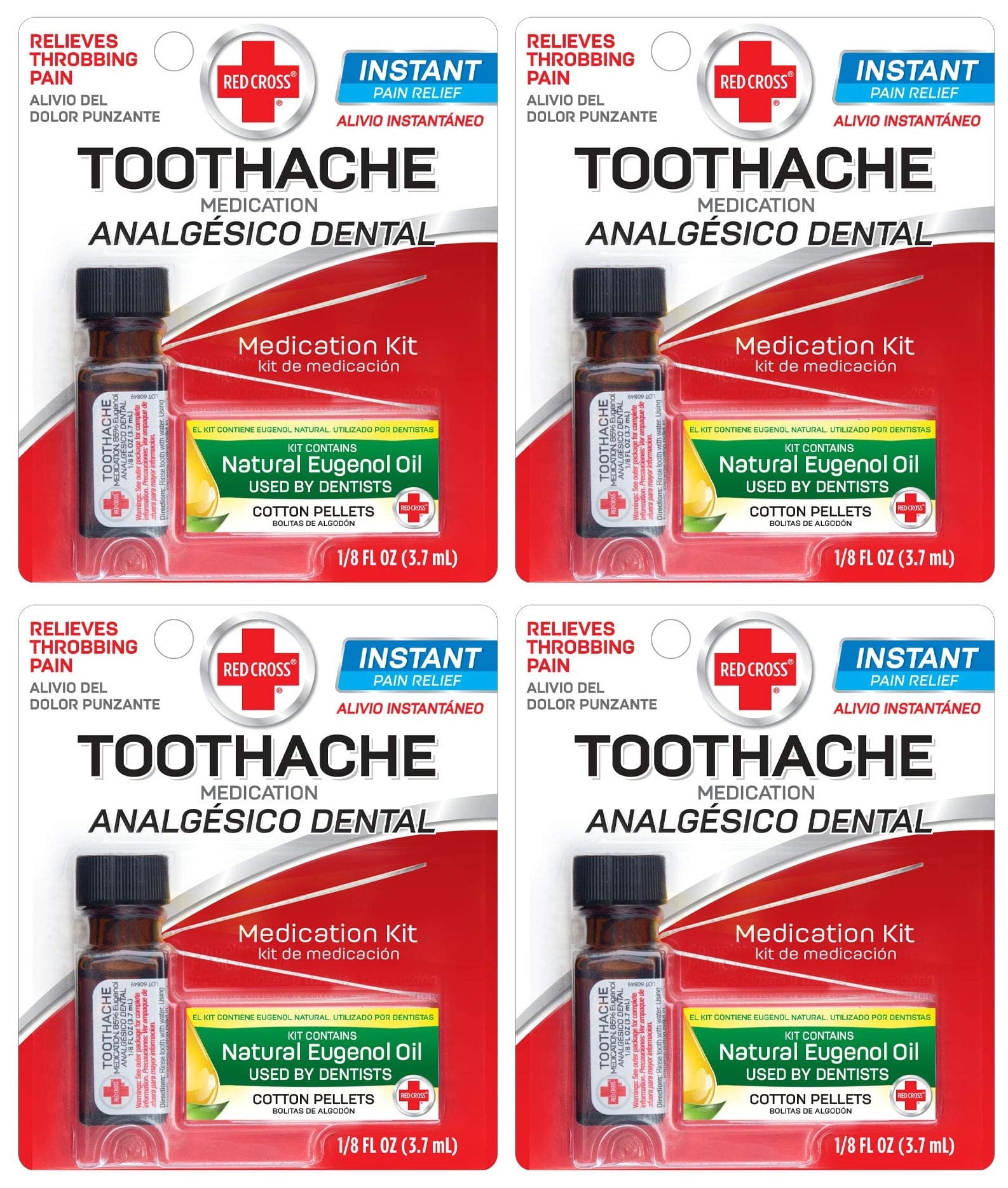 Red Cross Toothache Complete Medication Kit 0.12 oz Pack of 4