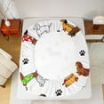 thumbnail image 5 of Homewish Cartoon Dachshund Lover Full Size Sheets, Kawaii Dog Dalmatian Bed Sheets, Cute Animal Theme Sheet Sets, Breathable Home Decor, 4pcs, 5 of 7