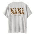 thumbnail image 5 of Puntoco Camiseta informal con estampado de doble cara para mujer, cuello redondo, hombros caídos, manga corta, 5 of 5