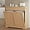 Natural Oak, variant on 13 Gallons Tilt Out Trash Can Cabinet, Wooden Fluted Trash Can Cabinet with Drawers, Hidden Garbage Can Laundry Cabinet with Hooks for Kitchen Living Room, Natural Oak