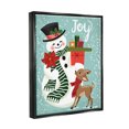 thumbnail image 3 of Joy Smiling Snowman Holiday Deer Holiday Graphic Art Jet Black Framed Art Print Wall Art, 3 of 6