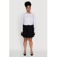 thumbnail image 2 of Womens Plus Size Mini Pleated Skirt with Contrast Waistband, 2 of 5