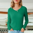 thumbnail image 6 of Jalioing V Neck Sweaters for Women Fashion Solid Long Sleeve Knitted Shirts Classic Casual Pullover Sweater, 6 of 9