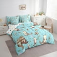 thumbnail image 3 of Homewish Kawaii Otter Bedding Comforter Set 7-Piece for Preppy Child,Cartoon Animal King Bedding Sets,Koi Fish Ultra Soft Bed Sheets,Luxury Bedroom Decor,Reversible, 3 of 8