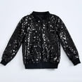 thumbnail image 2 of JIUKE Girls Sequin Zipper Jacket with Pockets Lightweight Long Sleeve Coat Toddler Glitter Spring Clothes, 2 of 3