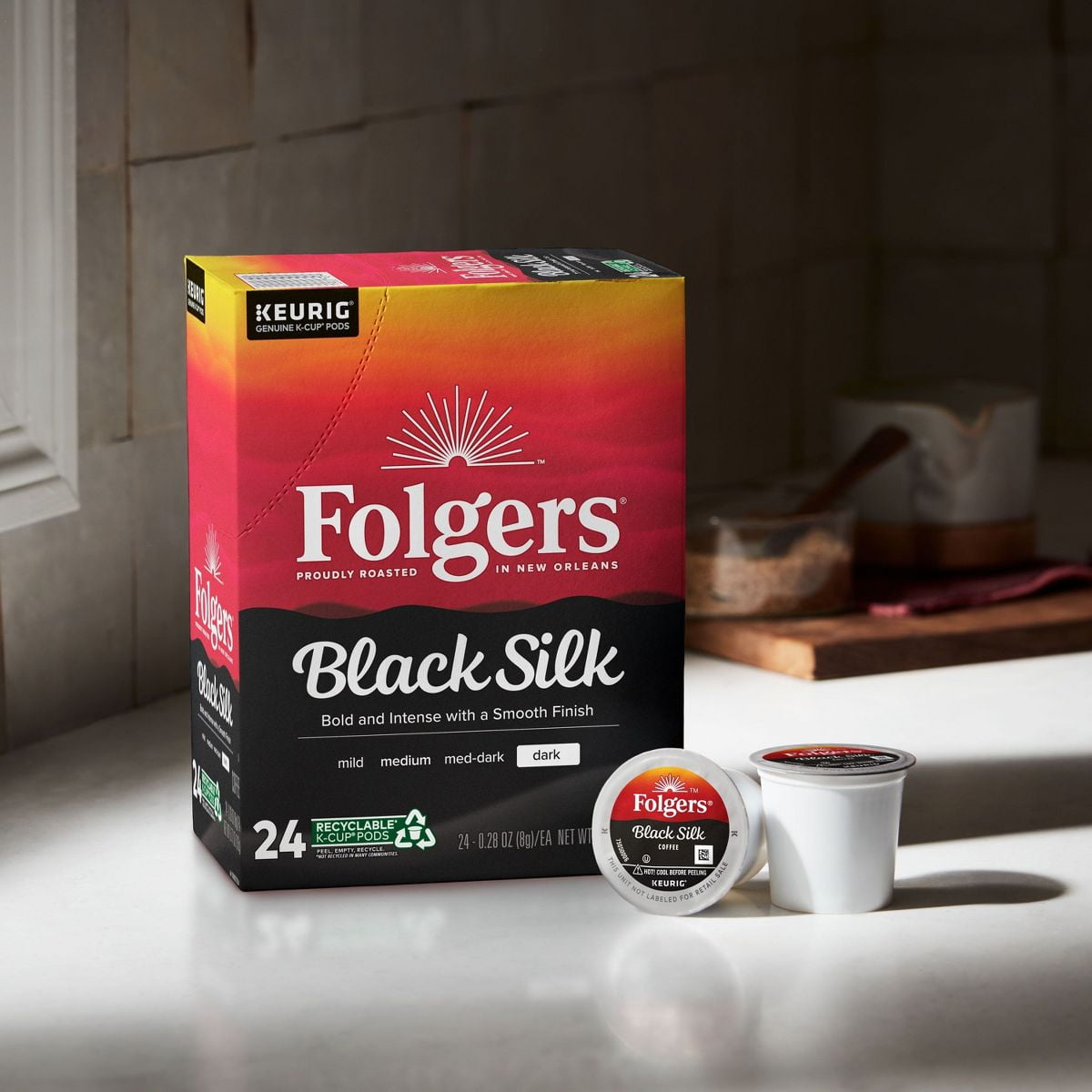 Folgers Black Silk Dark Roast Coffee - Keurig K-Cup Pods - 24ct - Pack of 2