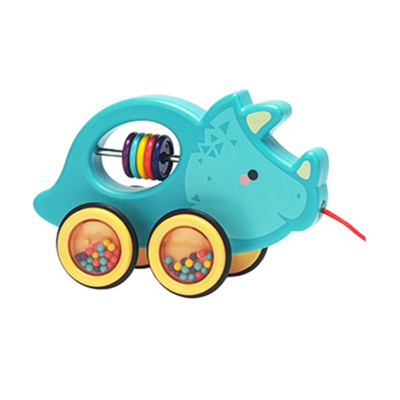 Toddler Push & Pull Toys, Pull Along Walking Toy Baby Toy with Rubber