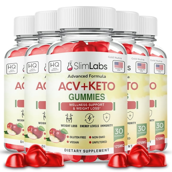 Slim Labs ACV Gummies, Slim Labs Gummies, Official Slim Labs ACV Gummy, Dietary Supplement Men Women  (5 Pack)