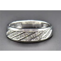 2 Ct Round Cut White Moissanite Men's Wedding Band Ring 14K White Gold Plated