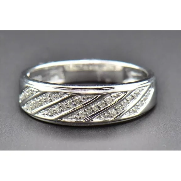 2 Ct Round Cut White Moissanite Men's Wedding Band Ring 14K White Gold Plated