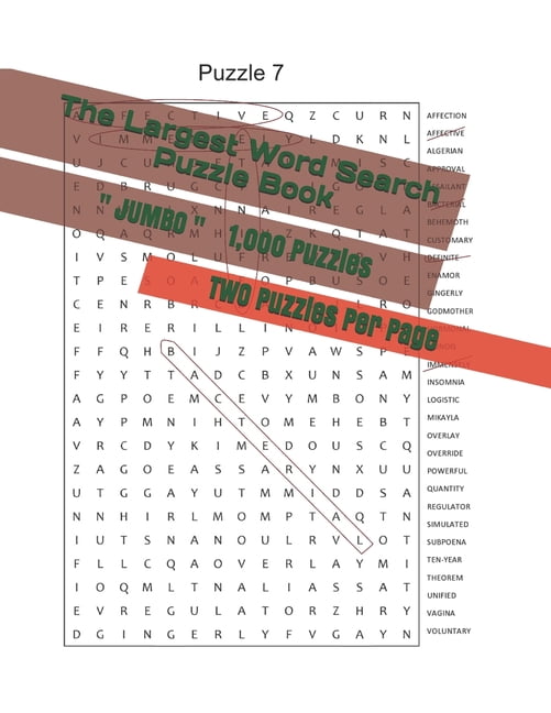The Largest Word Search Puzzle Book 1,000 Puzzles JUMBO size LARGE