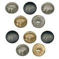 thumbnail image 1 of Wild Horse Head Mane Blowing Set of 10 Metal 0.6" (15mm) Sewing Shank Round Buttons - Black Color, 1 of 5