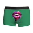 thumbnail image 3 of Yuncity Mens Valentines Day Boxer Briefs Underwear 3D Lip Print Breathable Personality Fashion Breathable Underpants Green Xl, 3 of 4