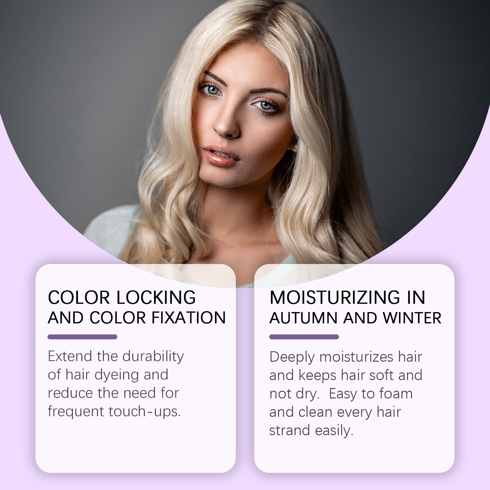 Alvantor Purple Shampoo for Blonde Hair Toning Brass Color Care Daily Nourishing Moisturizing, 3.38fl.oz