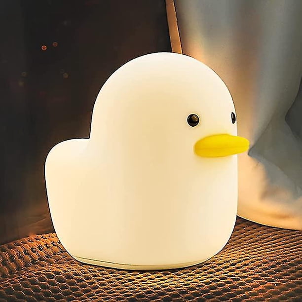 Lámpara de noche LED recargable con forma de pato y sensor táctil para dormitorio infantil, decoración de oficina
