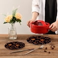 thumbnail image 7 of GZHJMY 2PCS Pumpkin Devil Face on Halloween Night Trivets Pot Holders Set and Placemats Set, Hot Pads, Table Mats for Cooking and Baking, Cotton Braided Hot Pads, 7.09"+9.45", 7 of 7