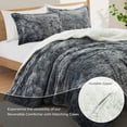 thumbnail image 2 of Peace Nest 3PC Sherpa Reversible Down Alternative Comforter Set Warm Winter Comforter Tie-dye,Foggy Gray Queen Size Bedding Sets, 2 of 6