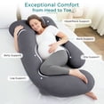 thumbnail image 4 of Sasttie Cooling Pregnancy Pillows for Sleeping, U Shaped Full Body Pillow with Removable Cover, Pregnant Women Must Haves, Maternity Essential, Dark Grey, 4 of 8