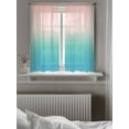 thumbnail image 5 of Pink Teal Ombre Curtains 54 Inch Length,Sheer Curtains for Bedroom Living Room Window Modern Abstract Art Gradient Aesthetics Rod Pocket Drapes Kitchen Curtains Small Half Window 42"x54" 2 Panels, 5 of 7