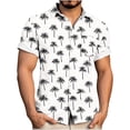 thumbnail image 2 of Amzcrzy Hawaiian Shirt for Men Fashion Casual Short Sleeve Button Down Shirts Casual Tops Tropical Print Breathable Beach Vacation Summer Blouse with Pockets 4XL, 2 of 7