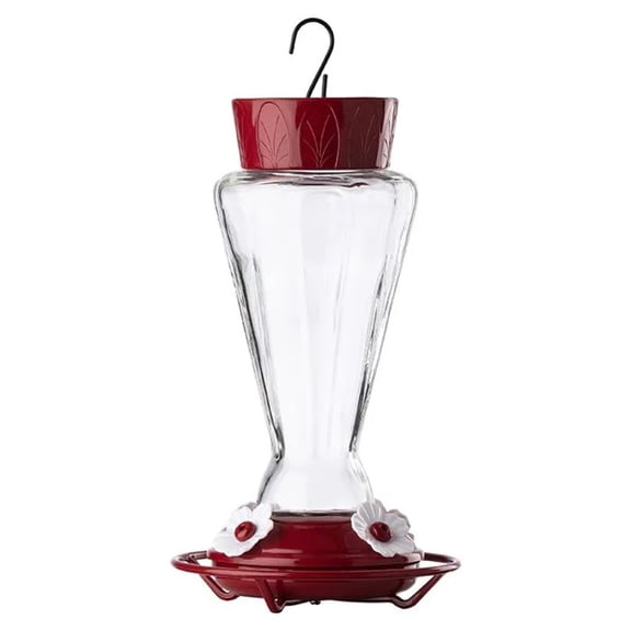 More Birds Royal Glass Hummingbird Feeder With Ant Moat, 28 oz