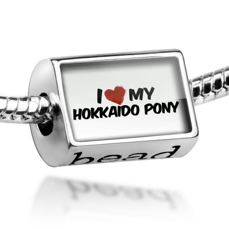 Bead I Love my Hokkaido Pony, Horse Charm Fits All European
