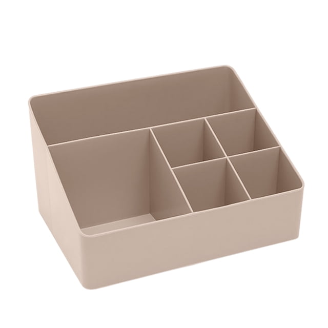Organizador de brochas de maquillaje Dinheiro, vitrina de cosméticos con 6 compartimentos, caja de almacenamiento de escritorio, soporte de encimera para productos de belleza, lápiz labial, joyas,