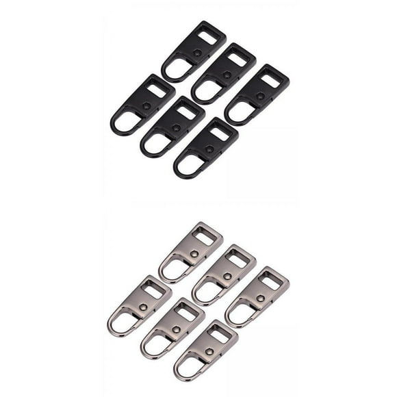 Paquete de 12 Etiquetas de Cremallera Desmontables Sunnimix Lengüetas de Reparación para Bolsas de Ropa Bricolaje Gris S Negro S