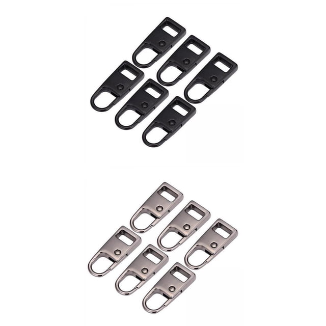 Paquete de 12 Etiquetas de Cremallera Desmontables Sunnimix Lengüetas de Reparación para Bolsas de Ropa Bricolaje Gris S Negro S
