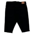 thumbnail image 6 of Crysp Denim Men's Distressed Rips & Repairs Skinny Fit Cut Off Denim Jean Shorts (28, Black), 6 of 7